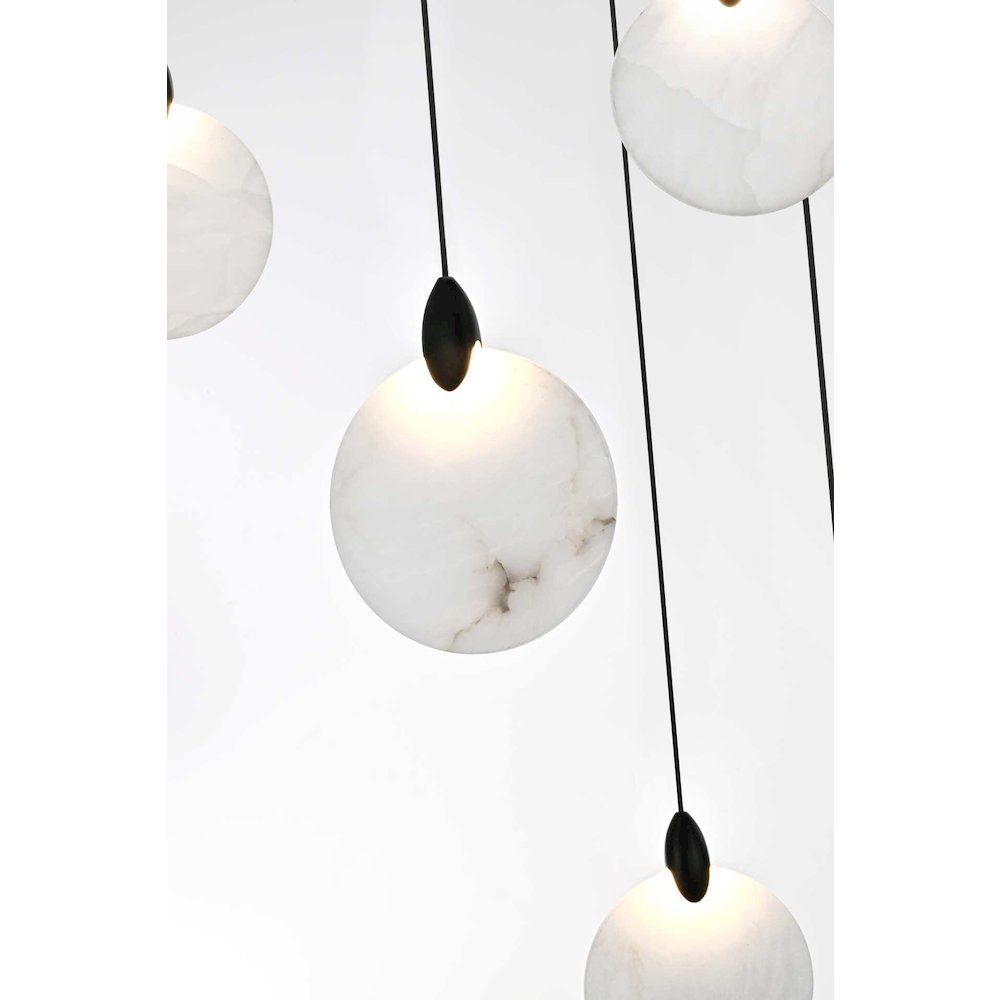 Avery 24 inch Alabaster Pendant in Black