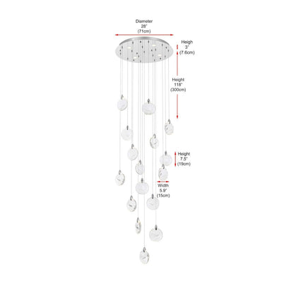 Avery 28 inch Crystal Pendant in Chrome
