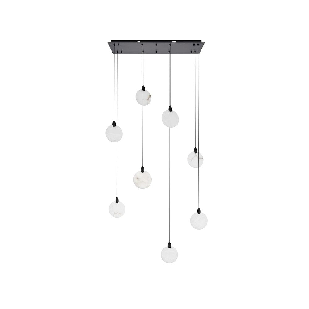 Avery 36 inch Rectangle Alabaster Pendant in Black