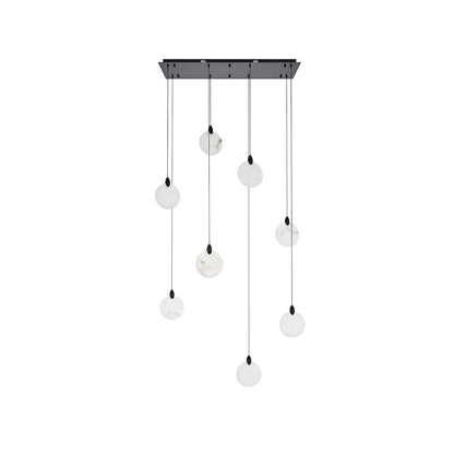 Avery 36 inch Rectangle Alabaster Pendant in Black
