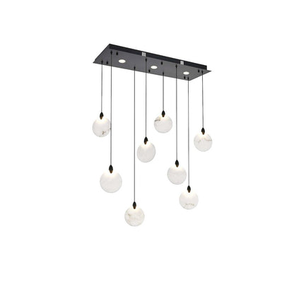 Avery 36 inch Rectangle Alabaster Pendant in Black