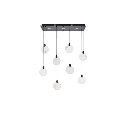 Avery 36 inch Rectangle Alabaster Pendant in Black