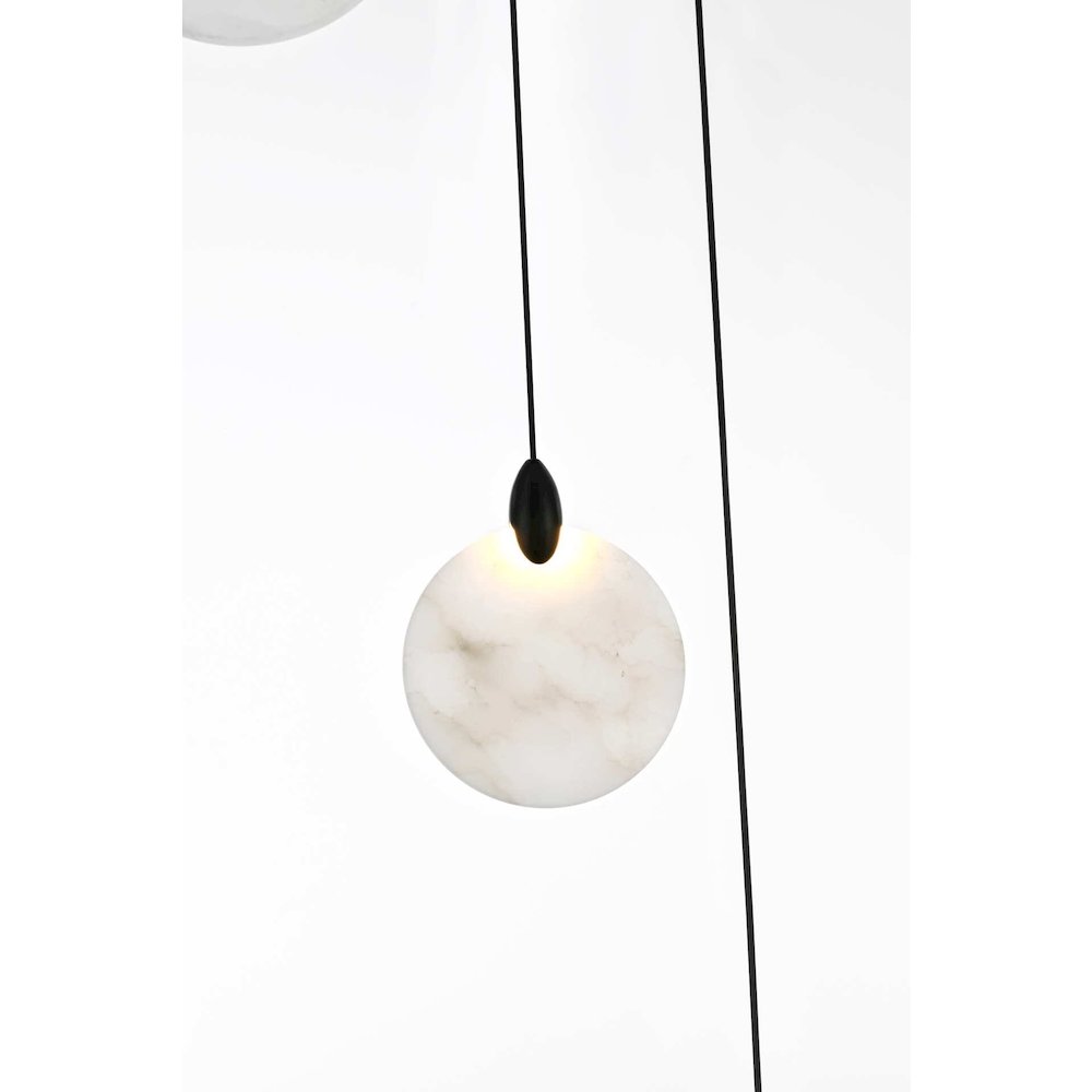 Avery 36 inch Rectangle Alabaster Pendant in Black