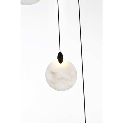 Avery 36 inch Rectangle Alabaster Pendant in Black