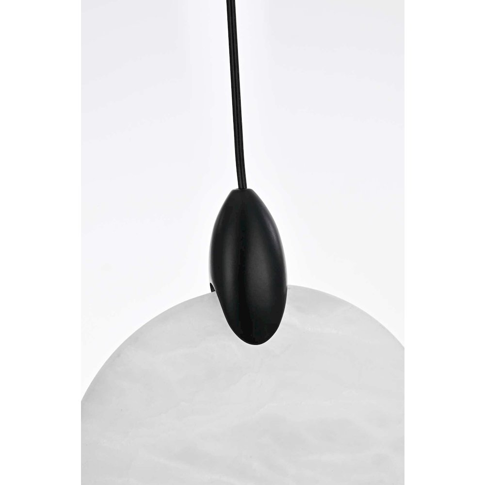 Avery 36 inch Rectangle Alabaster Pendant in Black