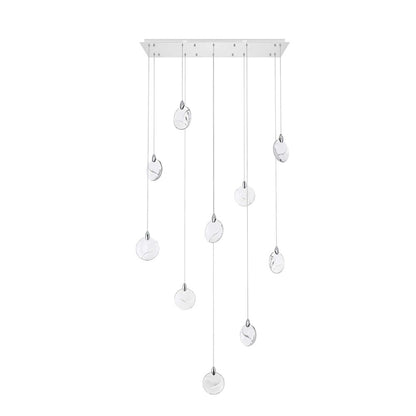 Avery 42 inch Rectangle Crystal Pendant in Chrome