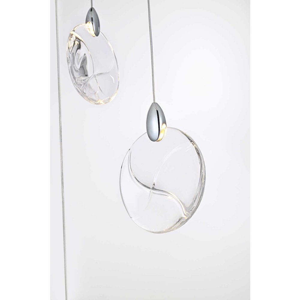 Avery 42 inch Rectangle Crystal Pendant in Chrome