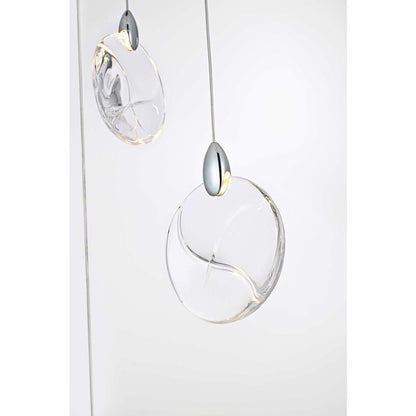 Avery 42 inch Rectangle Crystal Pendant in Chrome