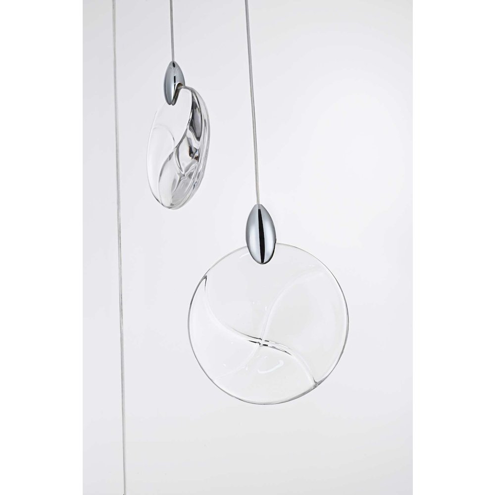 Avery 42 inch Rectangle Crystal Pendant in Chrome