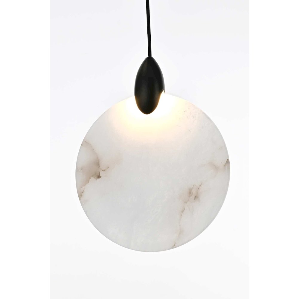Avery 6 inch Alabaster Pendant in Black