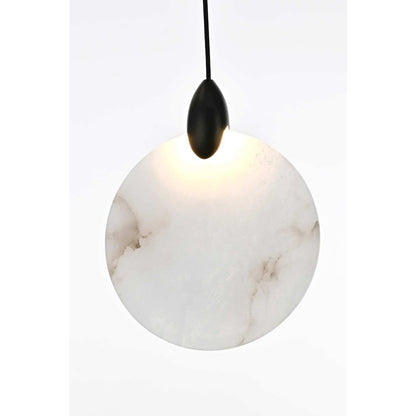 Avery 6 inch Alabaster Pendant in Black
