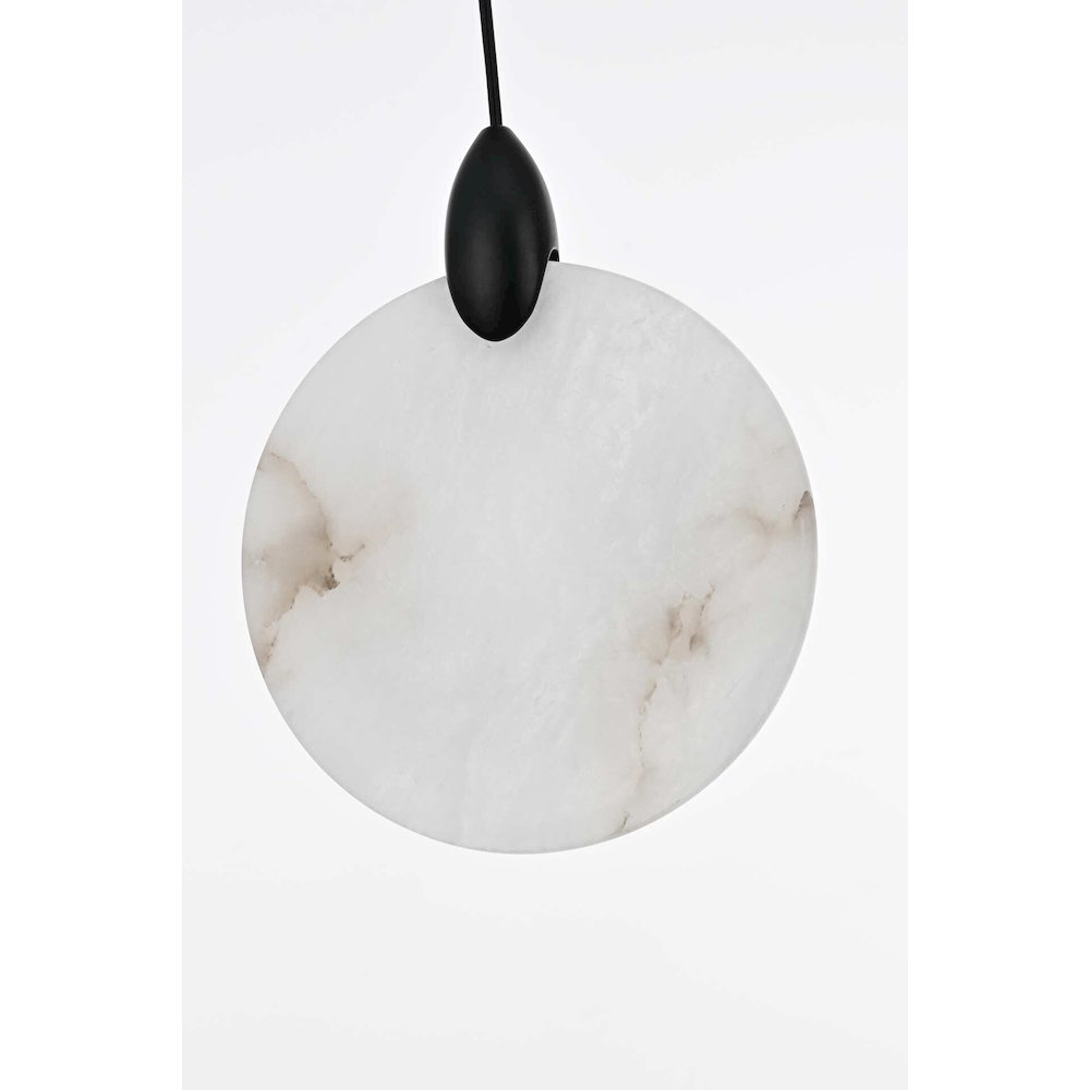 Avery 6 inch Alabaster Pendant in Black