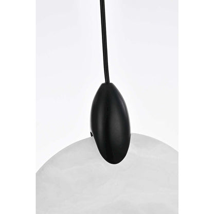 Avery 6 inch Alabaster Pendant in Black