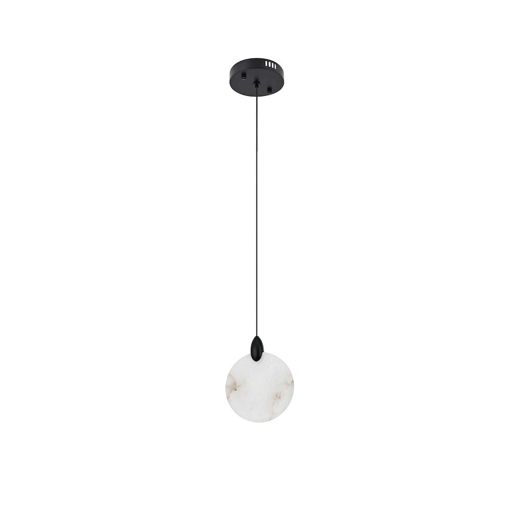 Avery 6 inch Alabaster Pendant in Black