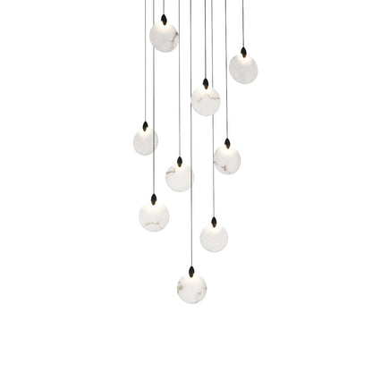 Avery 20 inch Square Alabaster Pendant in Black
