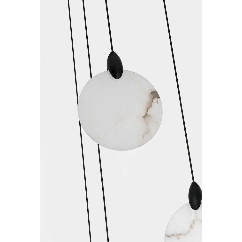 Avery 20 inch Square Alabaster Pendant in Black