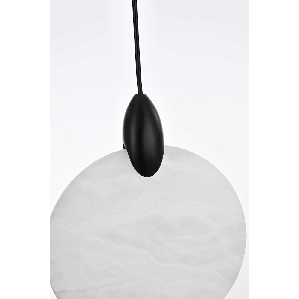 Avery 20 inch Square Alabaster Pendant in Black