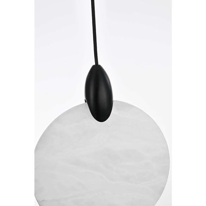 Avery 20 inch Square Alabaster Pendant in Black