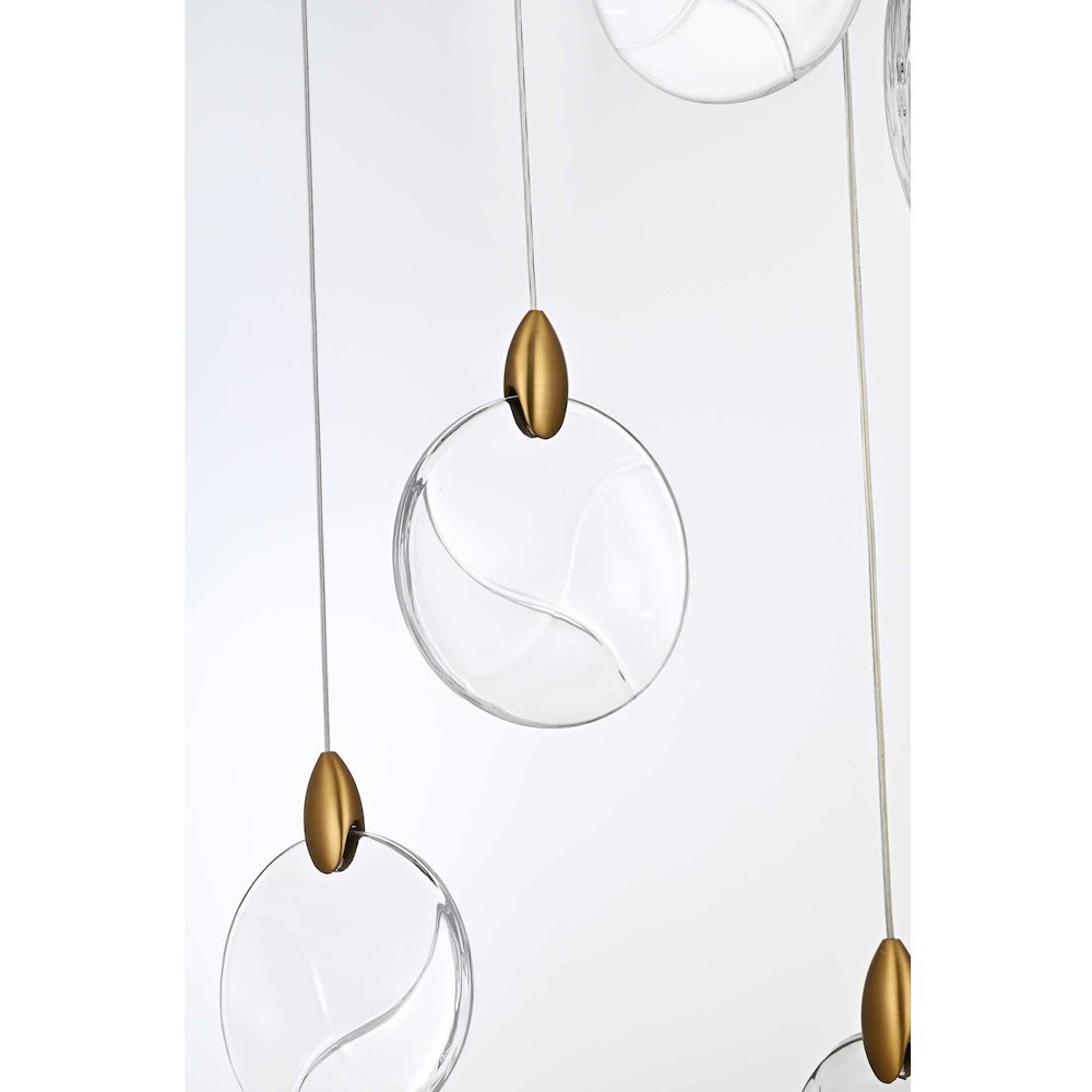 Avery 20 inch Square Crystal Pendant in Satin Gold