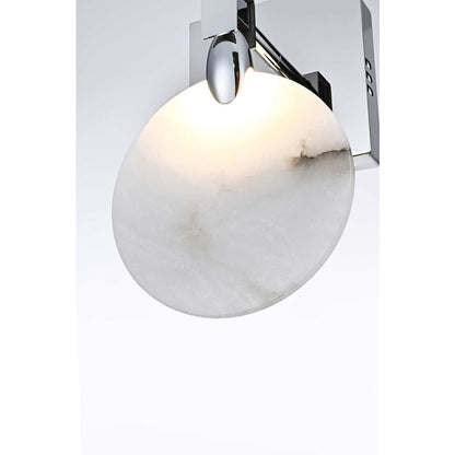 Avery 6 inch Alabaster Wall Sconce in Chrome