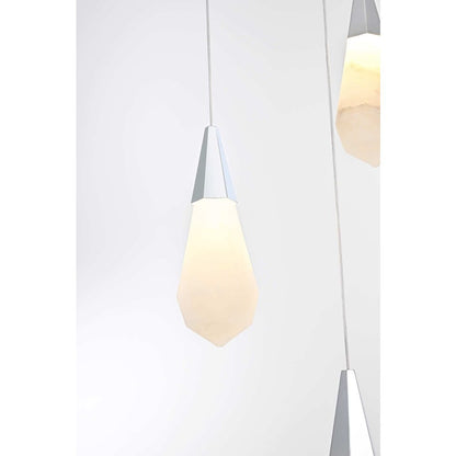 Amora 16 inch Round Alabaster Pendant in Chrome