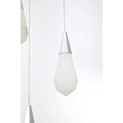 Amora 16 inch Round Alabaster Pendant in Chrome