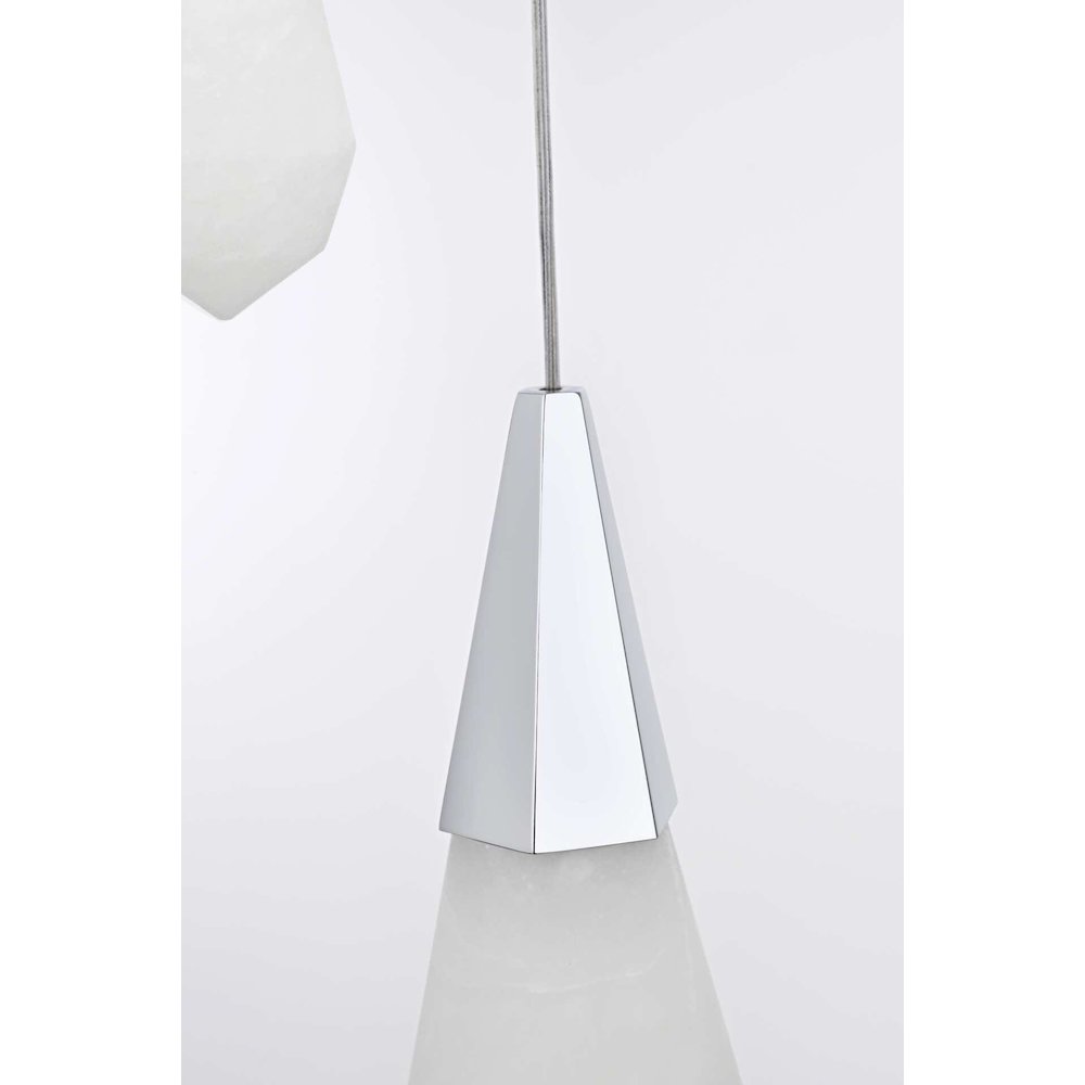 Amora 16 inch Round Alabaster Pendant in Chrome