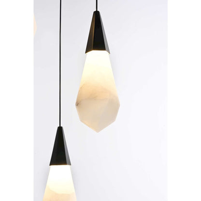 Amora 20 inch Round Alabaster Pendant in Black