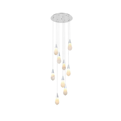 Amora 20 inch Round Alabaster Pendant in Chrome