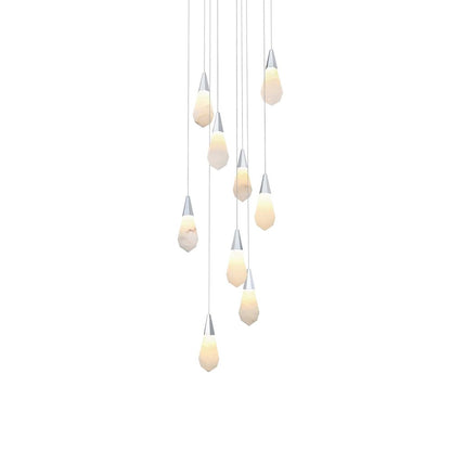 Amora 20 inch Round Alabaster Pendant in Chrome