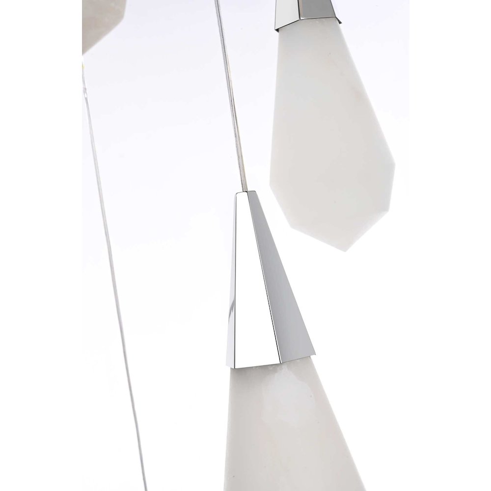 Amora 20 inch Round Alabaster Pendant in Chrome
