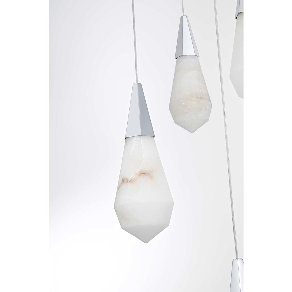 Amora 20 inch Round Alabaster Pendant in Chrome