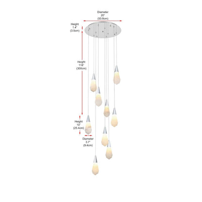 Amora 20 inch Round Alabaster Pendant in Chrome