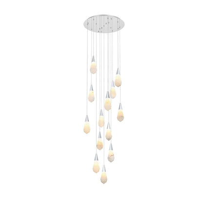 Amora 24 inch Round Alabaster Pendant in Chrome