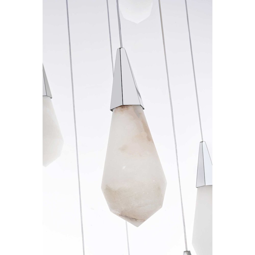 Amora 24 inch Round Alabaster Pendant in Chrome