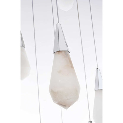 Amora 24 inch Round Alabaster Pendant in Chrome