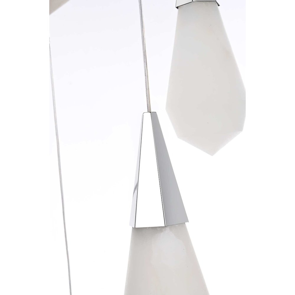Amora 24 inch Round Alabaster Pendant in Chrome