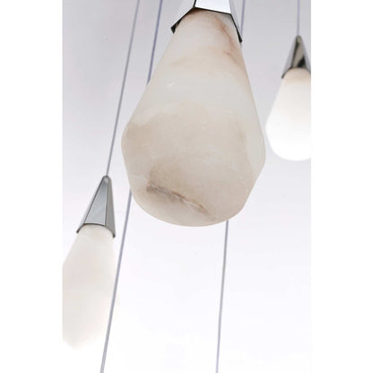 Amora 24 inch Round Alabaster Pendant in Chrome