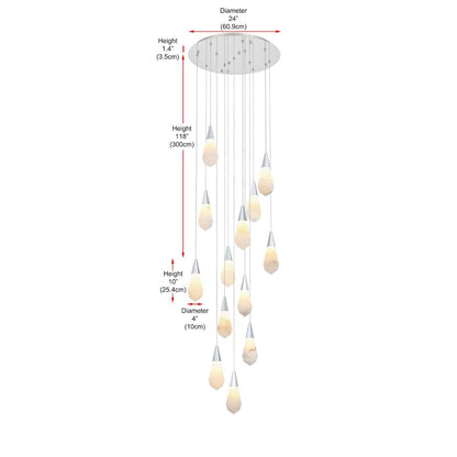 Amora 24 inch Round Alabaster Pendant in Chrome