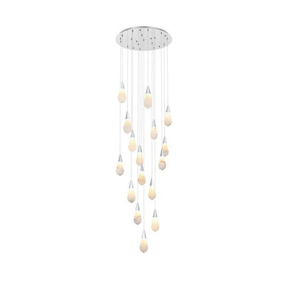 Amora 28 inch Round Alabaster Pendant in Chrome