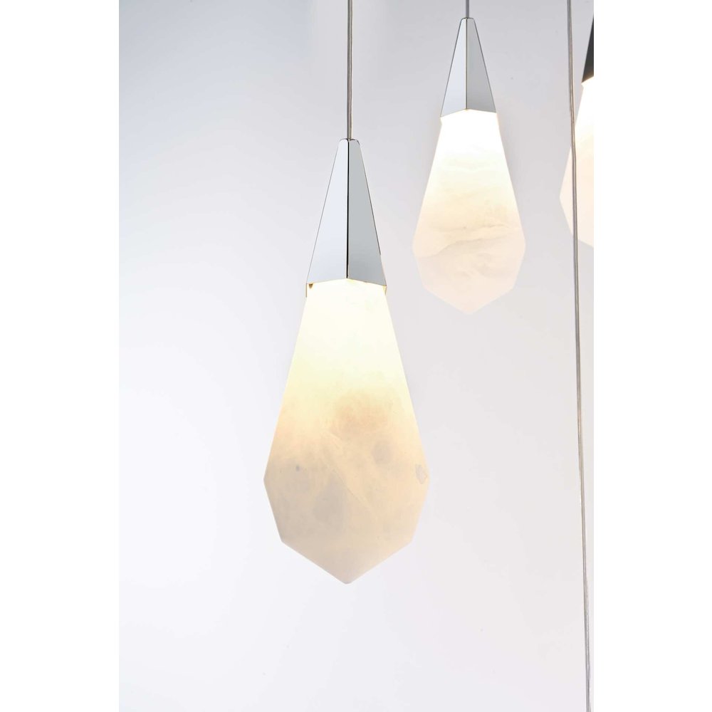 Amora 28 inch Round Alabaster Pendant in Chrome