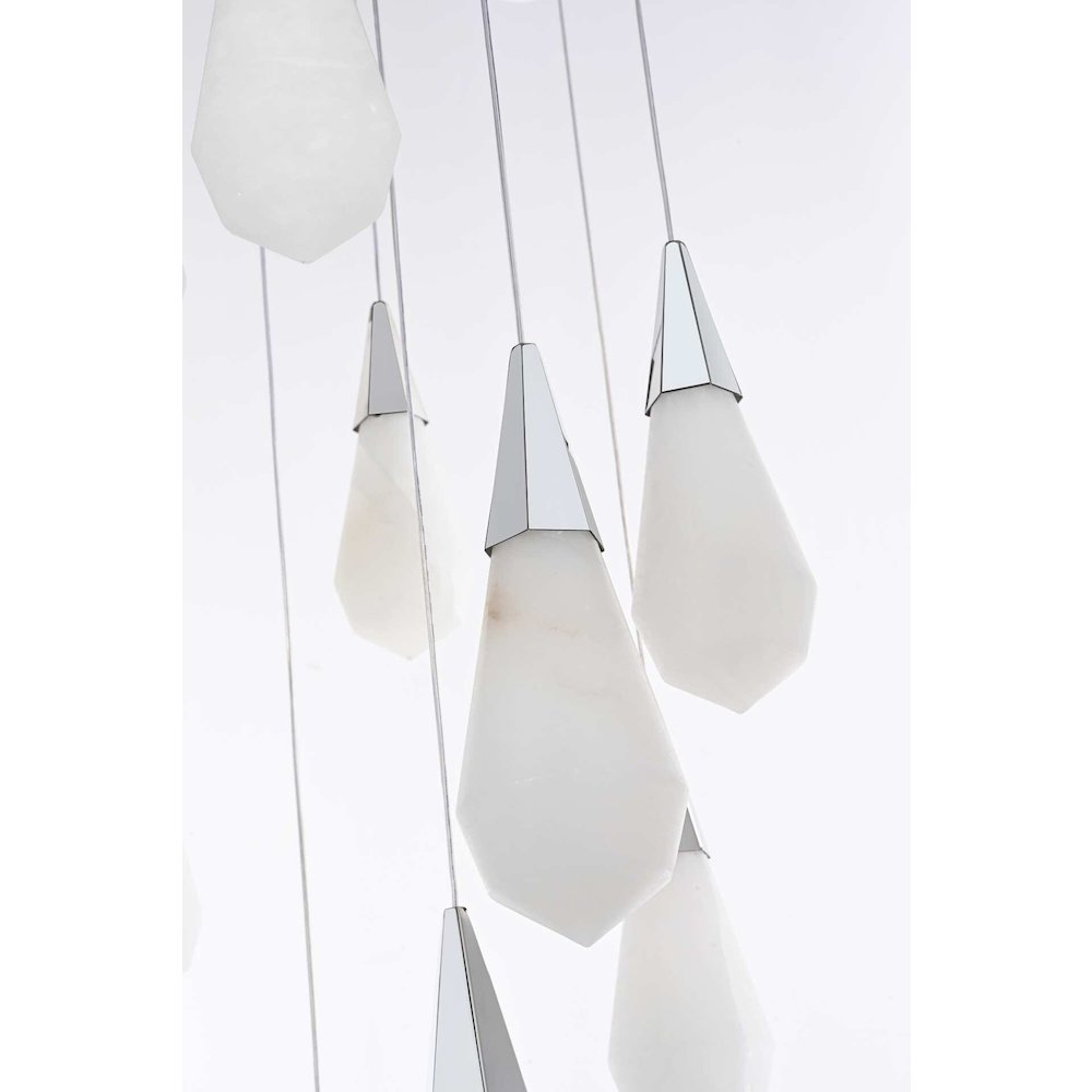 Amora 28 inch Round Alabaster Pendant in Chrome
