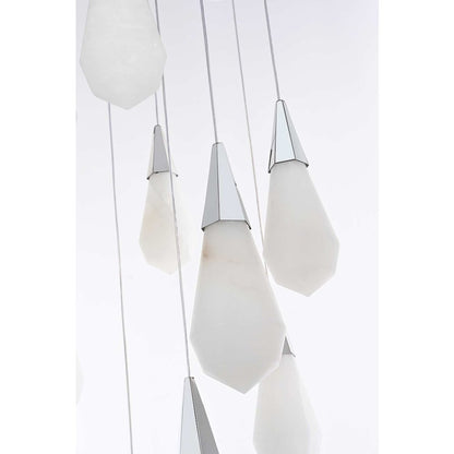 Amora 28 inch Round Alabaster Pendant in Chrome