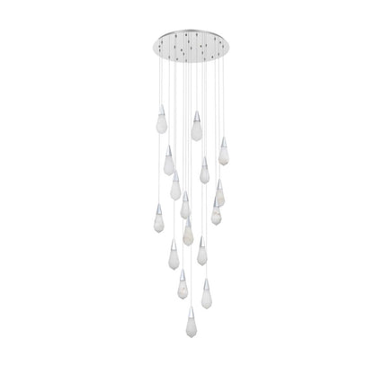 Amora 28 inch Round Alabaster Pendant in Chrome