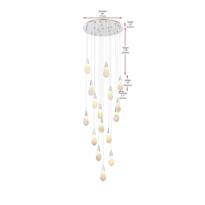 Amora 28 inch Round Alabaster Pendant in Chrome
