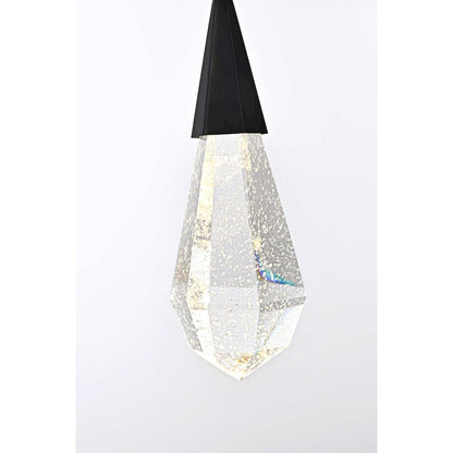 Amora 5 inch Crystal Pendant in Black