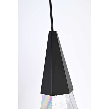 Amora 5 inch Crystal Pendant in Black