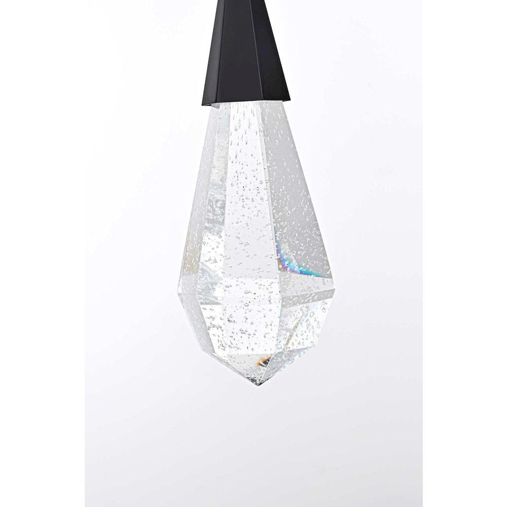 Amora 5 inch Crystal Pendant in Black
