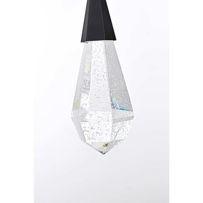 Amora 5 inch Crystal Pendant in Black