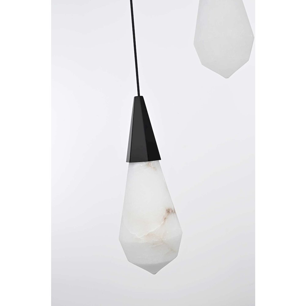 Amora 20 inch Square Alabaster Pendant in Black